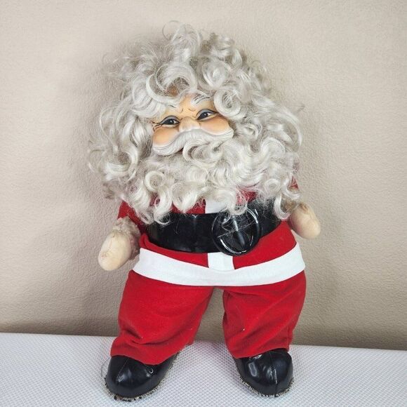 Vintage Rushton Rubber Face Santa 20" Plush Upcycled See Pics Description - Picture 7 of 13